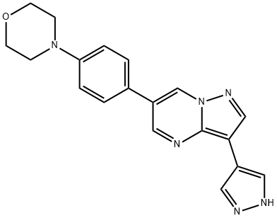 4-(4-(3-(1H-Pyrazol-4-yl)pyrazolo[1,5-a]pyrimidin-6-yl)phenyl)morpholine 结构式