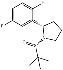 (S)-1 - ((S) - 叔丁基亚磺酰基)-2-(2,5-二氟苯基)吡咯烷 结构式