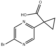 1-(5-溴吡嗪-2-基)环丙烷-1-羧酸 结构式