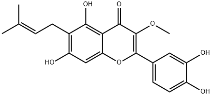 6-异戊烯基槲皮素-3-甲醚 结构式