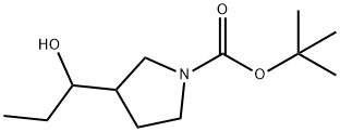 TERT-BUTYL 3-(1-HYDROXYPROPYL)PYRROLIDINE-1-CARBOXYLATE 结构式