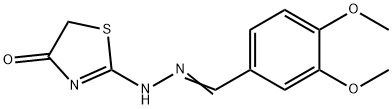 (Z)-2-(((E)-3,4-dimethoxybenzylidene)hydrazono)thiazolidin-4-one 结构式
