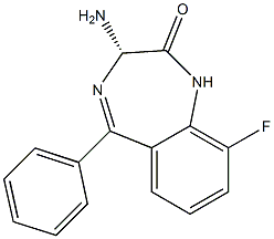 (3S)-3-amino-9-fluoro-5-phenyl-1,3-dihydro-1,4-benzodiazepin-2-one 结构式