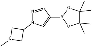 1H-Pyrazole, 1-(1-methyl-3-azetidinyl)-4-(4,4,5,5-tetramethyl-1,3,2-dioxaborolan-2-yl) 结构式