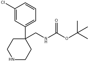 tert-Butyl [4-(3-chlorophenyl)piperidin-4-yl]methylcarbamate 结构式