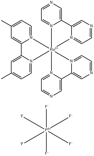 二(2,2'-联吡嗪)(2,2'-联(4-甲基吡啶))钌二(六氟硼酸)盐 结构式