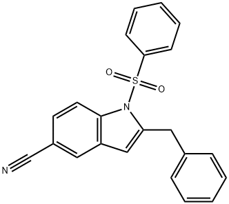 2-benzyl-1-(phenylsulfonyl)-1H-indole-5-carbonitrile 结构式