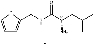(S)-2-氨基-N-(呋喃-2-基甲基)-4-甲基戊酰胺盐酸盐 结构式