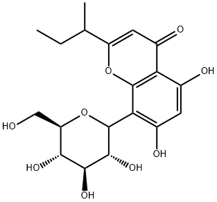 8-GLUCOSYL-5,7-DIHYDROXY-2-(1-METHYLPROPYL)CHROMONE 结构式