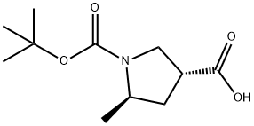 (3R,5R)-1-[(tert-butoxy)carbonyl]-5-methylpyrrolidine-3-carboxylic acid 结构式