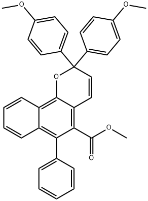 methyl 2,2-bis(4-methoxyphenyl)-6-phenyl-2H-benzo[h]chromene-5-carboxylate 结构式