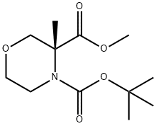 (R)-Methyl N-Boc-3-methylmorpholine-3-carboxylate 结构式