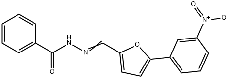 N-[(E)-[5-(3-nitrophenyl)furan-2-yl]methylideneamino]benzamide 结构式