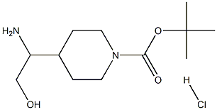 4-(1-氨基-2-羟乙基)哌啶-1-甲酸叔丁酯盐酸盐 结构式