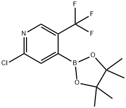 2-氯-4-(4,4,5,5-四甲基-1,3,2-二氧硼杂环戊烷-2-基)-5-(三氟甲基)吡啶 结构式