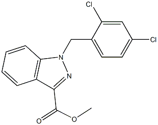 1H-INDAZOLE-3-CARBOXYLIC ACID, 1-[(2,4-DICHLOROPHENYL)METHYL]-, METHYLESTER 结构式