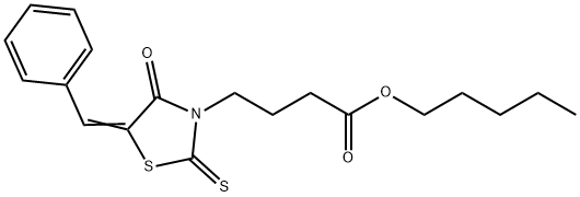 pentyl (Z)-4-(5-benzylidene-4-oxo-2-thioxothiazolidin-3-yl)butanoate 结构式