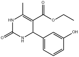 4-(3-羟基苯基)-6-甲基-2-氧代-1,2,3,4-四氢嘧啶-5-羧酸乙酯 结构式