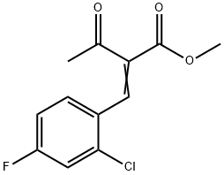2-(2-氯-4-氟苯亚甲基)-3-氧代丁酸甲酯 结构式