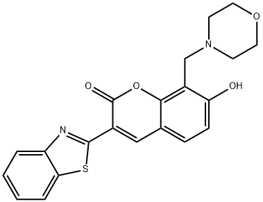 3-(benzo[d]thiazol-2-yl)-7-hydroxy-8-(morpholinomethyl)-2H-chromen-2-one 结构式