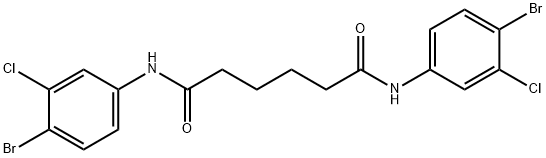 N,N'-bis(4-bromo-3-chlorophenyl)hexanediamide 结构式