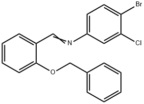 N-[2-(benzyloxy)benzylidene]-4-bromo-3-chloroaniline 结构式