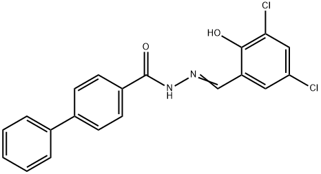 N'-(3,5-dichloro-2-hydroxybenzylidene)-4-biphenylcarbohydrazide 结构式