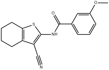 N-(3-cyano-4,5,6,7-tetrahydrobenzo[b]thiophen-2-yl)-3-methoxybenzamide 结构式