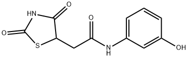 2-(2,4-dioxothiazolidin-5-yl)-N-(3-hydroxyphenyl)acetamide 结构式