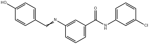 N-(3-chlorophenyl)-3-[(4-hydroxybenzylidene)amino]benzamide 结构式