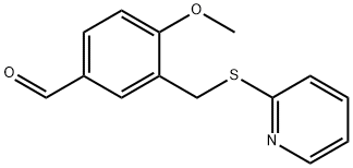 4-甲氧基-3-[(吡啶-2-基硫烷基)甲基]苯甲醛 结构式