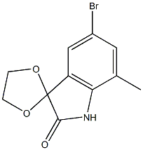 5'-bromo-7'-methylspiro[1,3-dioxolane-2,3'-1H-indole]-2'-one 结构式