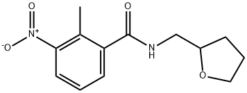 2-methyl-3-nitro-N-(tetrahydrofuran-2-ylmethyl)benzamide 结构式