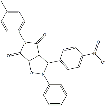 3-(4-nitrophenyl)-2-phenyl-5-(p-tolyl)tetrahydro-4H-pyrrolo[3,4-d]isoxazole-4,6(5H)-dione 结构式