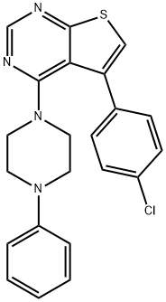 5-(4-chlorophenyl)-4-(4-phenylpiperazin-1-yl)thieno[2,3-d]pyrimidine 结构式