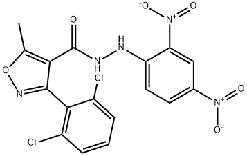 3-(2,6-dichlorophenyl)-N'-(2,4-dinitrophenyl)-5-methyl-1,2-oxazole-4-carbohydrazide 结构式