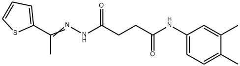 N-(3,4-dimethylphenyl)-4-oxo-4-{2-[1-(2-thienyl)ethylidene]hydrazino}butanamide 结构式