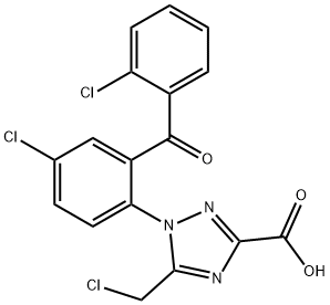 1-(4-氯-2-(2-氯苯甲酰)苯基)-5-(氯甲基)-1H-1,2,4-三唑-3-羧酸 结构式