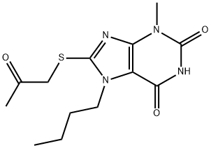 7-butyl-3-methyl-8-((2-oxopropyl)thio)-3,7-dihydro-1H-purine-2,6-dione 结构式