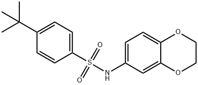 4-(tert-butyl)-N-(2,3-dihydrobenzo[b][1,4]dioxin-6-yl)benzenesulfonamide 结构式