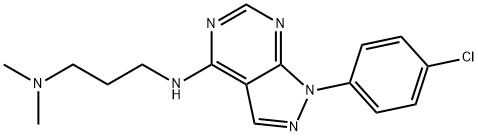 N1-(1-(4-chlorophenyl)-1H-pyrazolo[3,4-d]pyrimidin-4-yl)-N3,N3-dimethylpropane-1,3-diamine 结构式