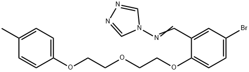 N-[(E)-(5-bromo-2-{2-[2-(4-methylphenoxy)ethoxy]ethoxy}phenyl)methylidene]-4H-1,2,4-triazol-4-amine 结构式