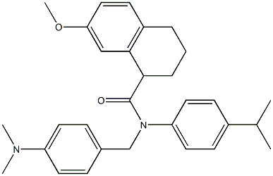 N-[[4-(dimethylamino)phenyl]methyl]-7-methoxy-N-(4-propan-2-ylphenyl)-1,2,3,4-tetrahydronaphthalene-1-carboxamide 结构式