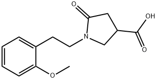 1-[2-(2-甲氧基苯基)乙基]-5-氧代-3-吡咯烷羧酸 结构式