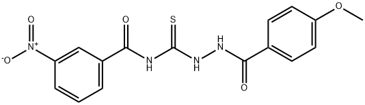 N-{[2-(4-methoxybenzoyl)hydrazino]carbonothioyl}-3-nitrobenzamide 结构式