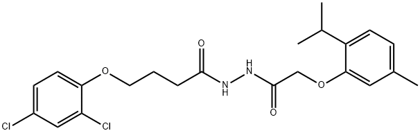 4-(2,4-dichlorophenoxy)-N'-[(2-isopropyl-5-methylphenoxy)acetyl]butanohydrazide 结构式