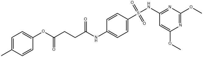 4-methylphenyl 4-[(4-{[(2,6-dimethoxy-4-pyrimidinyl)amino]sulfonyl}phenyl)amino]-4-oxobutanoate 结构式