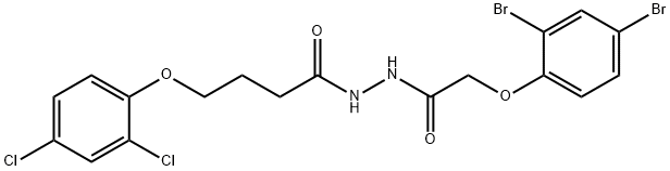 N'-[(2,4-dibromophenoxy)acetyl]-4-(2,4-dichlorophenoxy)butanohydrazide 结构式