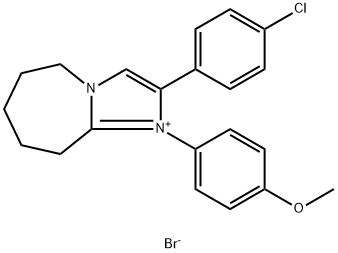 2-(4-chlorophenyl)-1-(4-methoxyphenyl)-6,7,8,9-tetrahydro-5H-imidazo[1,2-a]azepin-1-ium bromide 结构式