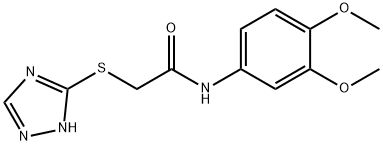 N-(3,4-dimethoxyphenyl)-2-(1H-1,2,4-triazol-5-ylsulfanyl)acetamide 结构式